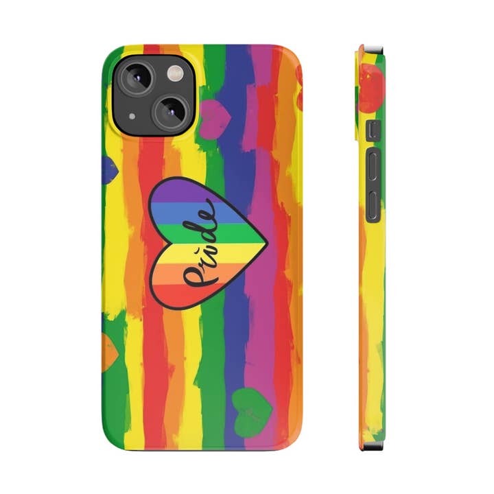 Rainbow Pride Heart LGBTQ Pride Case Mate Slim Phone Cases for wholesale by Sparkle By Asha