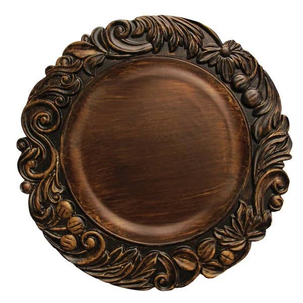 ARISTOCRAT BROWN CHARGER PLATE 14"D for wholesale on Faire0