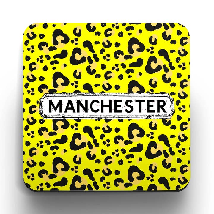 Yellow Leopard Print Coasters (set of 4) for wholesale by tinned snail