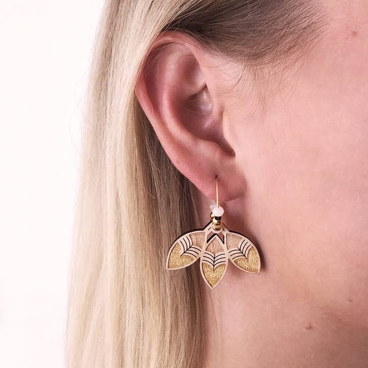 Déna Trio earrings for wholesale by LES BOIS GRAPHIQUES