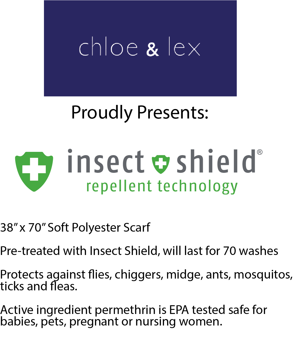 Chloe & Lex - Vente Écharpe – femme - Écharpe anti-insectes Insect Shield Protection pour femmes9