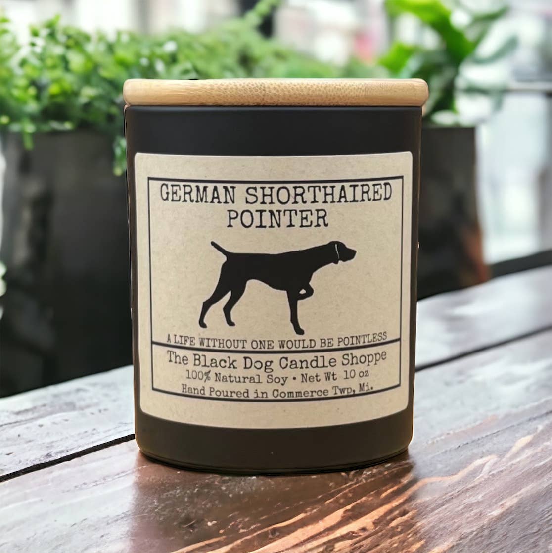 The Black Dog Candle Shoppe - Vente Bougie en bocal - Bougie allemande à poil court pour chiens Pointer2