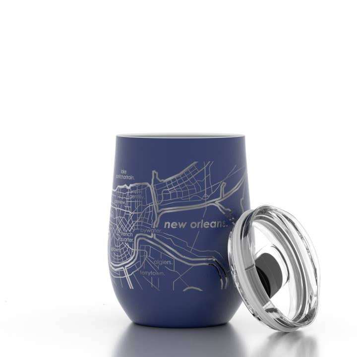 Well Told - Wholesale Insulated Mug/Tumbler - New Orleans LA Map 12 oz Insulated Wine Tumbler