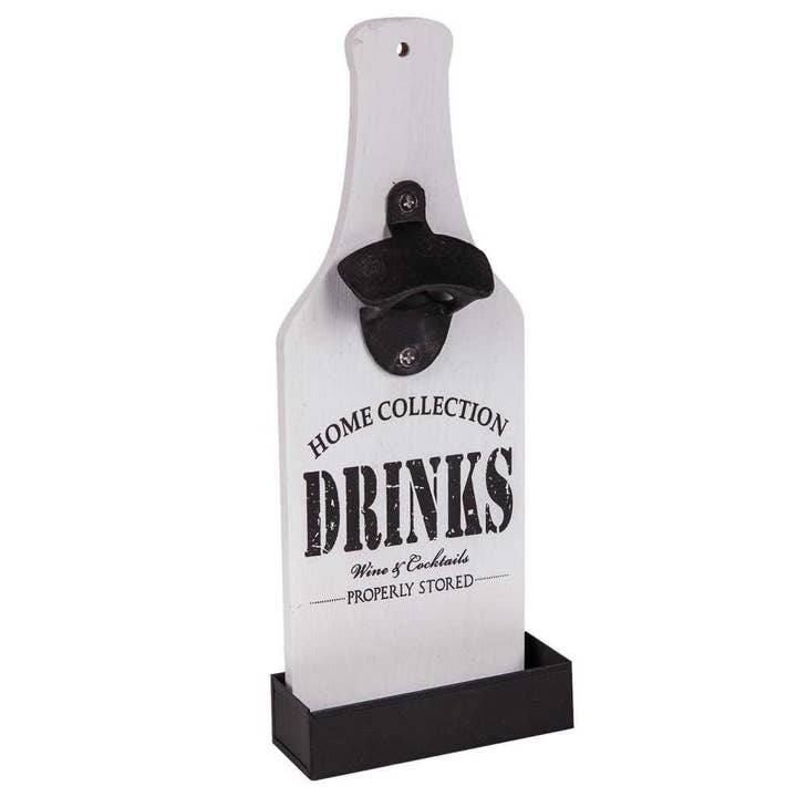 White lac wooden bottle opener for wholesale by Creaciones Meng