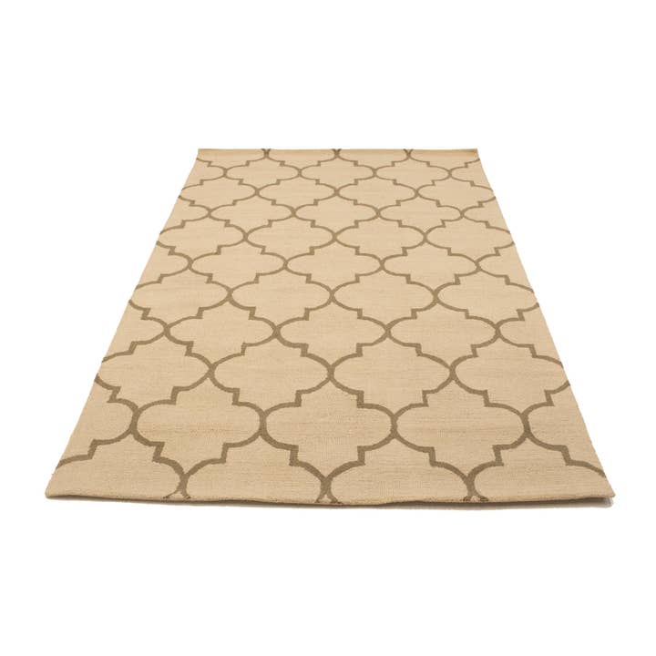 Alfombra moderna Cream Trellis 5X8 | Lana natural oriental 5X8 para venta al por mayor de Magic Rugs Inc.