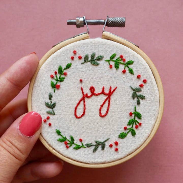 Christmas Wreath Embroidery Kit for wholesale by Thimble and Fabric