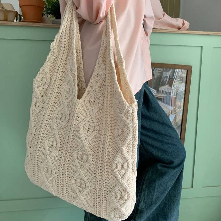 Suhkasana - Wholesale Tote bag – Women's - Large Tote Aesthetic Shoulder Hippie Knit Bag12