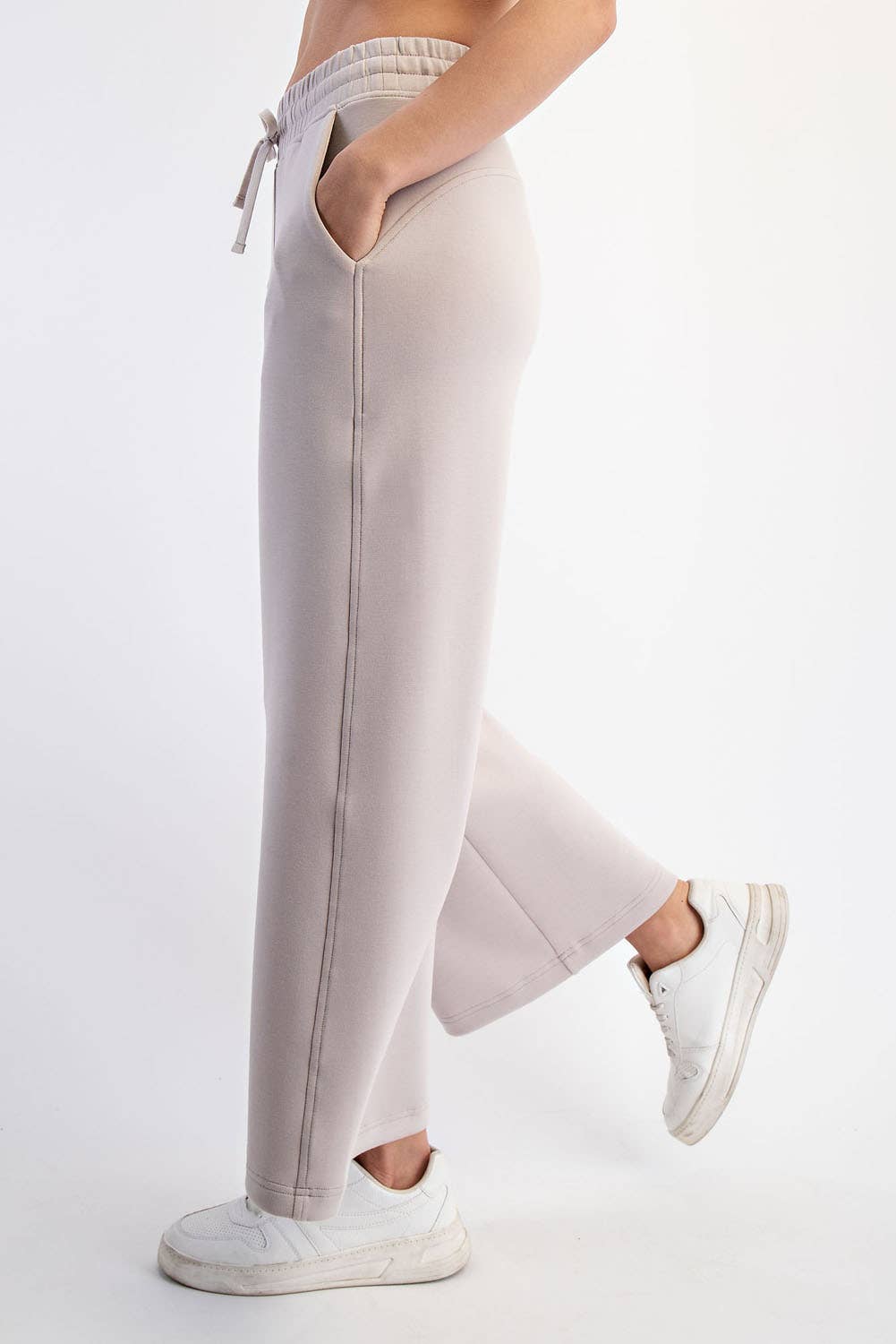 Peace Love Line - Wholesale Pants - Women's - PL9595 - MODAL SCUBA CROPPED WIDE PANT25