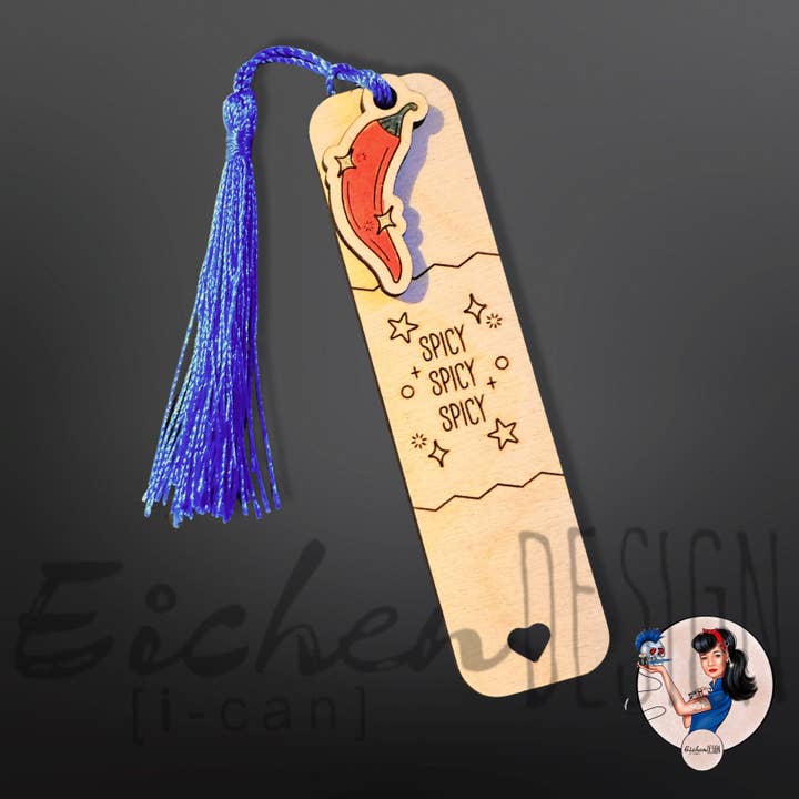 Bogmærke Spicy Chili Pepper med Charm for engroshandel hos Eichendesign