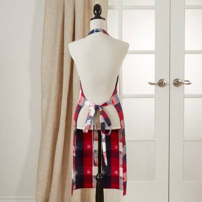 Fennco Styles - Venta al por mayor Delantales - Delantal americano a cuadros en mezcla de algodón de tamaño completo con bolsillo1