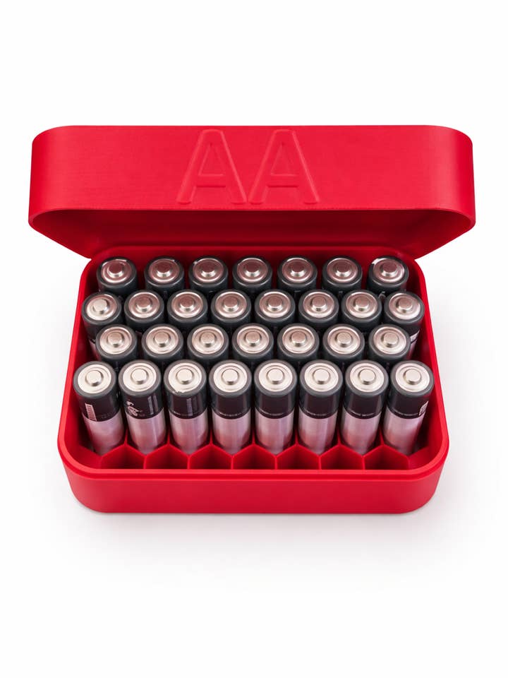 AA Battery Storage Case with Lid – 3D Printed Honeycomb for wholesale by Bub's Trading Post