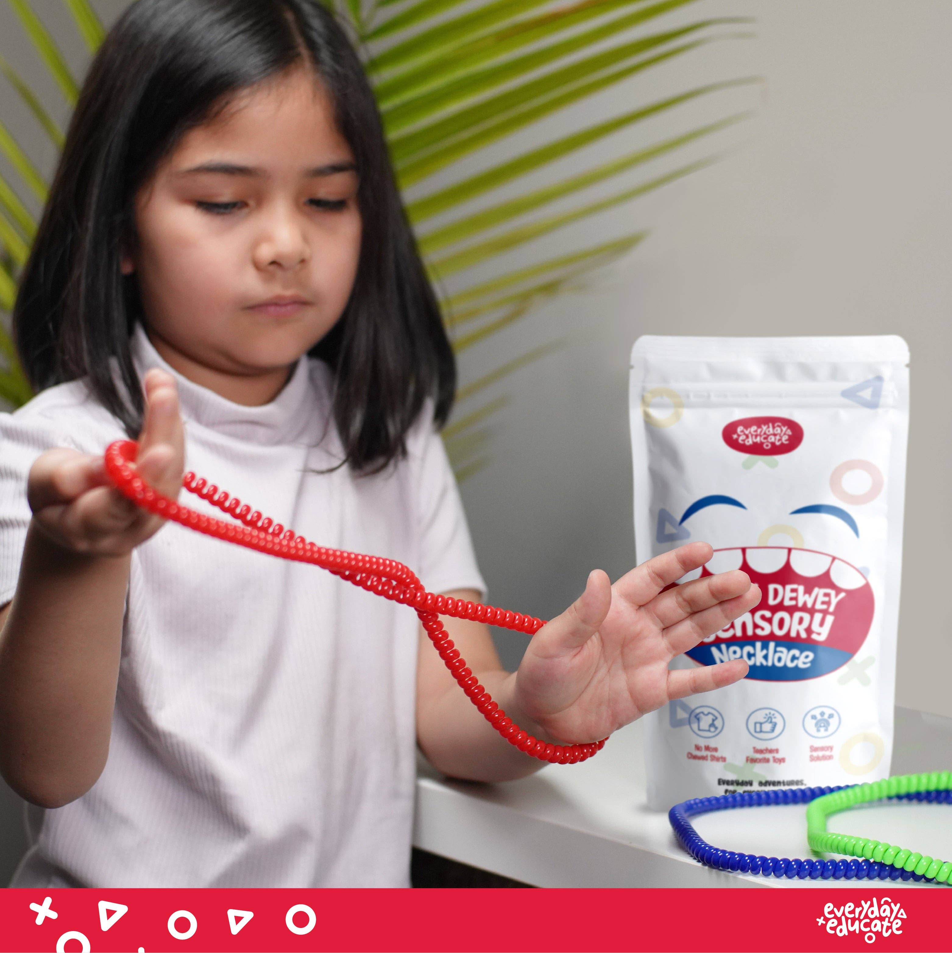 Everyday Educate - Wholesale Fidget Toy - Kids - Chewy Dewey™ Sensory Necklace - (8 Pack)5