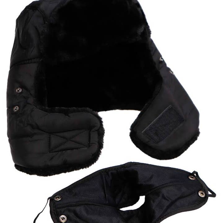 ASSORTED Trooper 3-in-1 Nylon Windproof Thermal Fleece Trapper Hat for wholesale on Faire5
