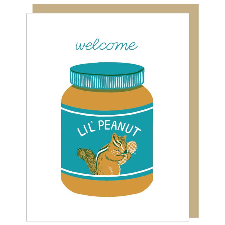 Smudge Ink - Wholesale Baby Card - Peanut Butter Jar Baby Card