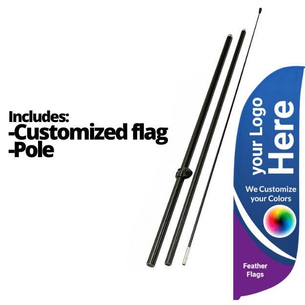Must NY - Wholesale Flag - Custom Double-Sided Advertising Feather Flag with Logo