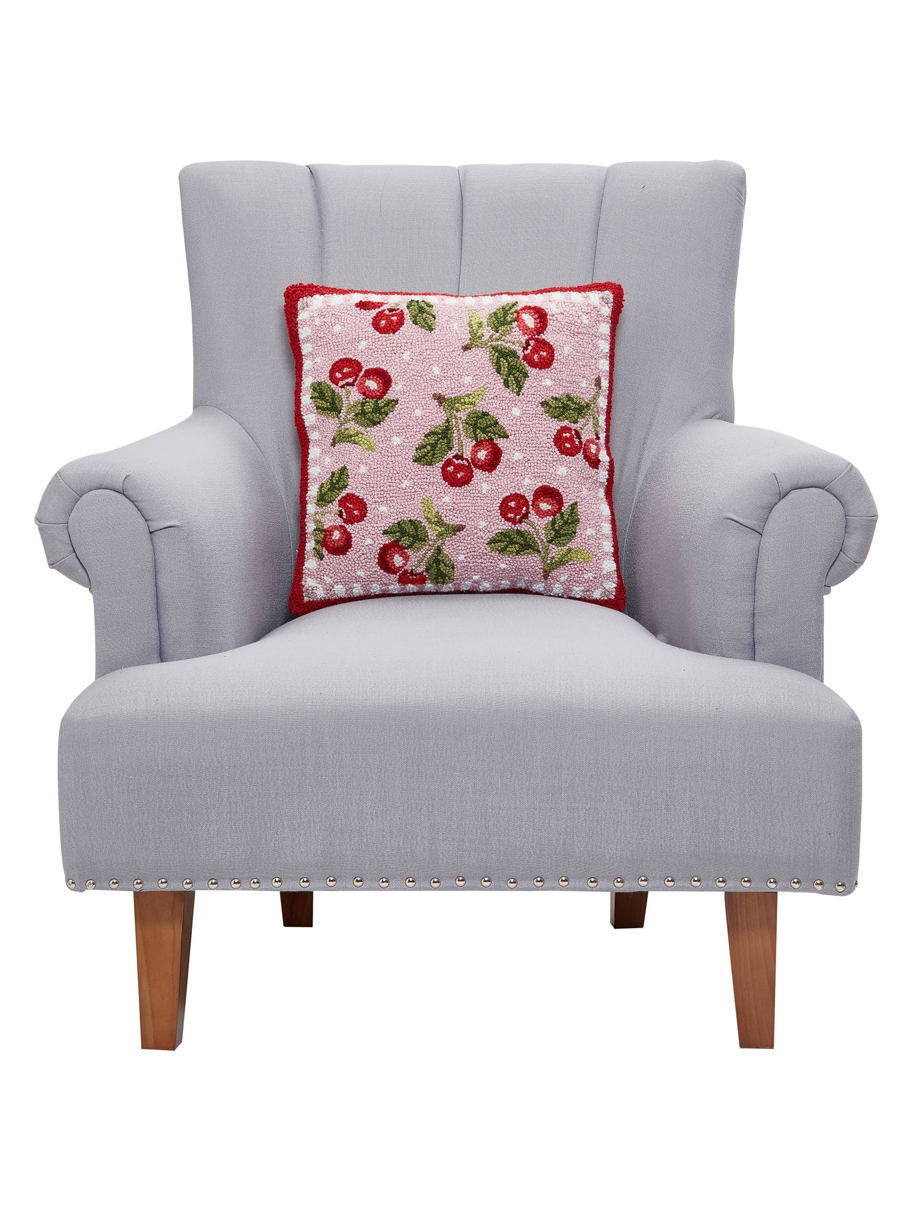 Peking Handicraft – wholesale Throw/decorative pillow – Pink Sweet Cherry Hook Pillow - Suzanne Nicoll1