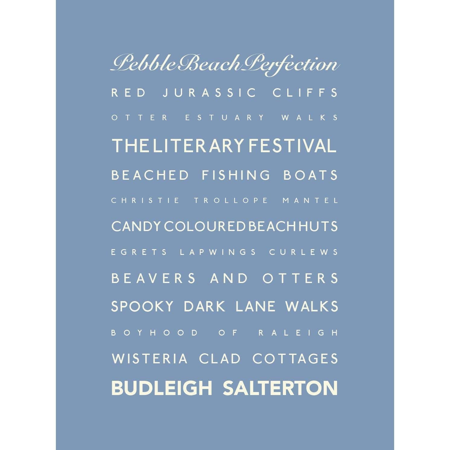 SeaKisses – wholesale Art print – Budleigh Salterton Typographic Print0