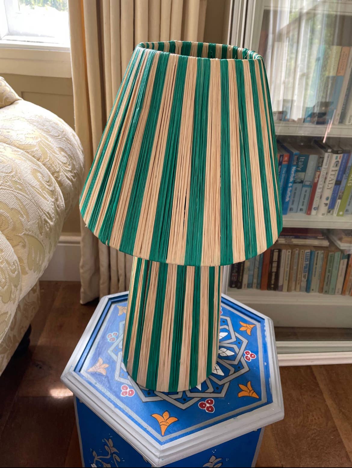 Moroccan Natural bazaar - Wholesale Accent/Desk Lamp - Table raffia lamp with stripes, TABLE LAMPSHADES Moroccan2