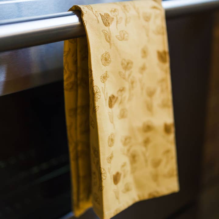 Galley and Fen - Wholesale Tea Towel - Yellow Poppy Embroidered Tea Towel5