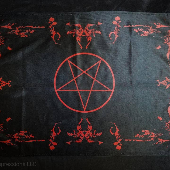 Satanic Pentagram Altar Cloth for wholesale by Goetic Impressions