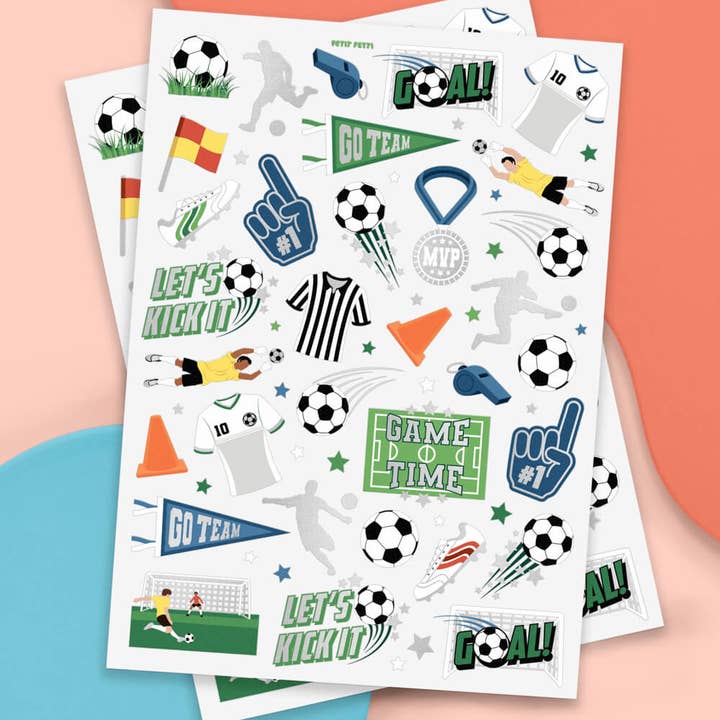 Petit Fetti - Wholesale Temporary Tattoo - Kids - Kids Sports Soccer Temporary Tattoos, Birthday Favors, Decor