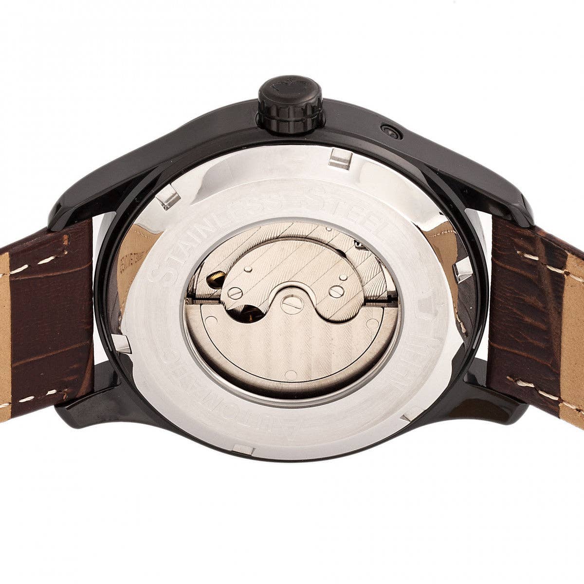 Reign - Wholesale Polshorloge - Heren - Reign Bhutan automatisch horloge met leren band en datumsubwijzer12