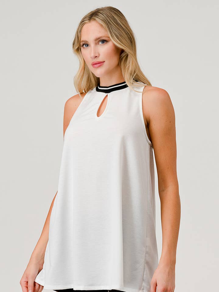 FRONT OPEN HOLE TUNIC TOP for wholesale by And Yvette