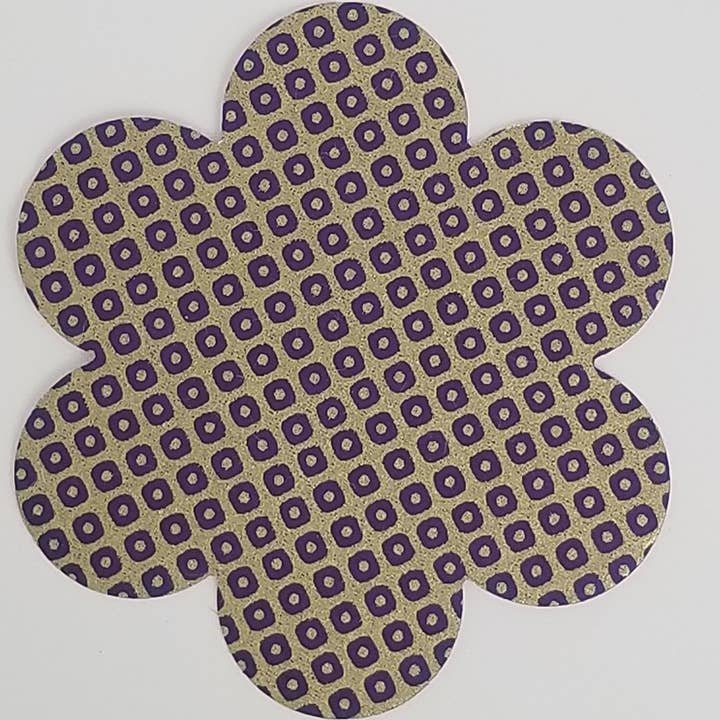 084 Purple and Gold Kanoko Chiyogami for wholesale by Sweet Space Studio