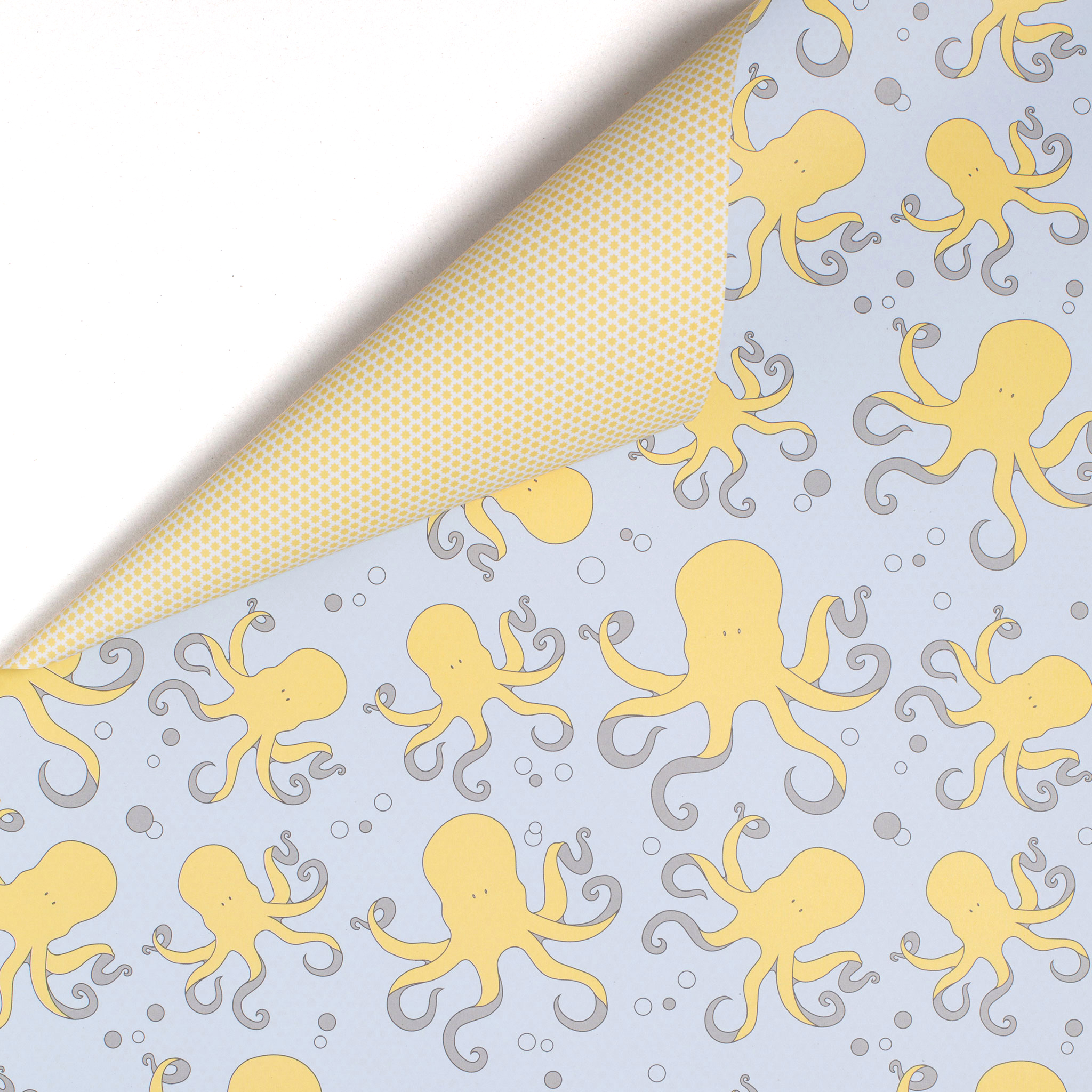 My Pretty Circus - Wholesale Flat Wrap - Yellow octopus wrapping paper, double-sided recycled paper8