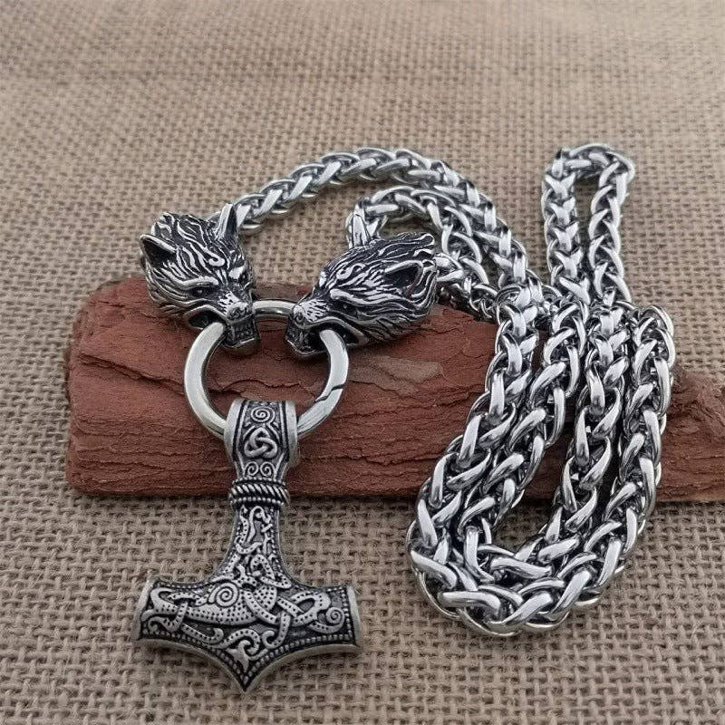 SALINA TRADING INC - Vente Colliers à pendentif - Collier Pendentif Tête de Loup Marteau de Thor Viking pour Homme3