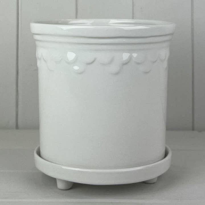 Pot à soucoupe blanc pour la vente par Satchville