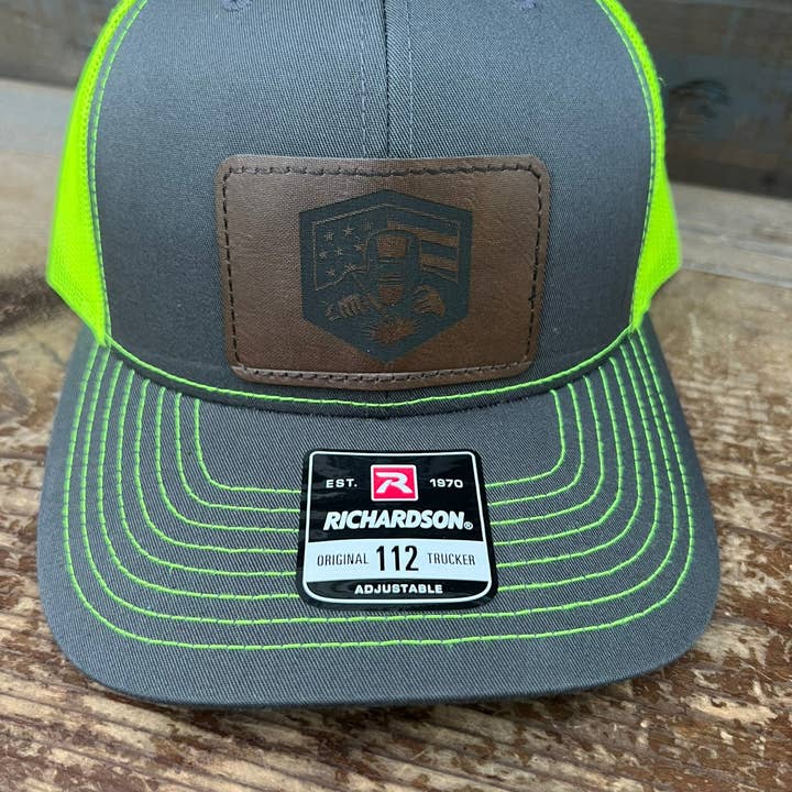 Designed To Flaunt - Wholesale Trucker Hat - Men's - American Flag Welder Men's Richardson 112 Trucker Hat