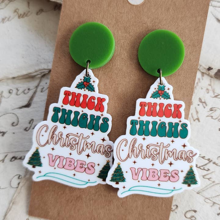 Boucles d'oreilles Thick Thigh Vibes pour la vente par Kolor Wonder Crafts