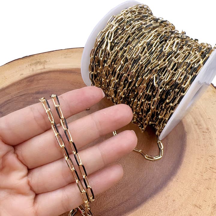 Beads Creation - Wholesale Link & Chain Necklace - Enamel Paperclip & Chevron Link & Chain Necklace by Foot8