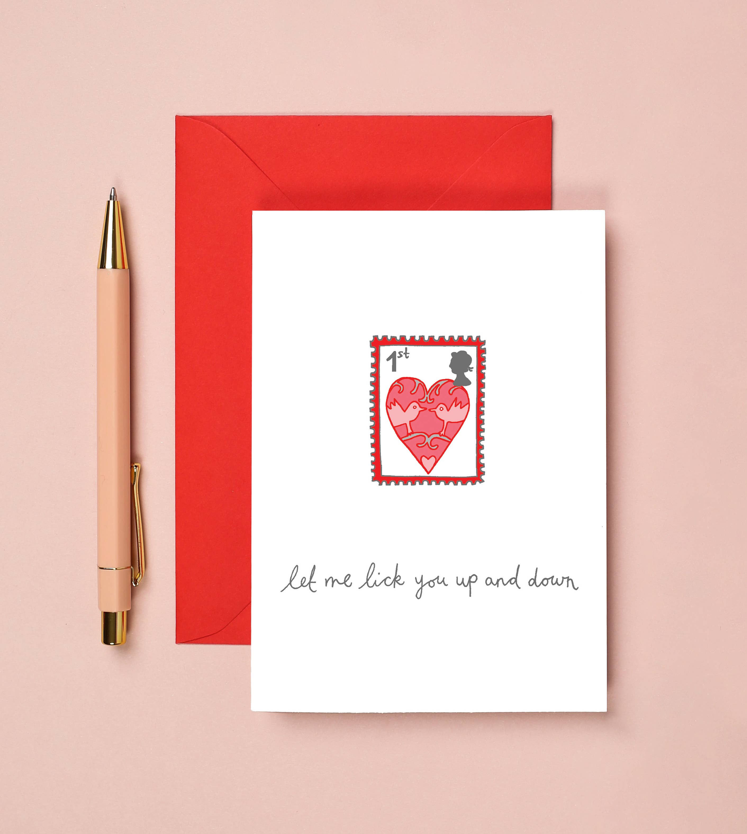 You've Got Pen On Your Face - Wholesale Valentine's Day Card - Stamp Greeting Card | Funny Valentines Card | Kinky Love2
