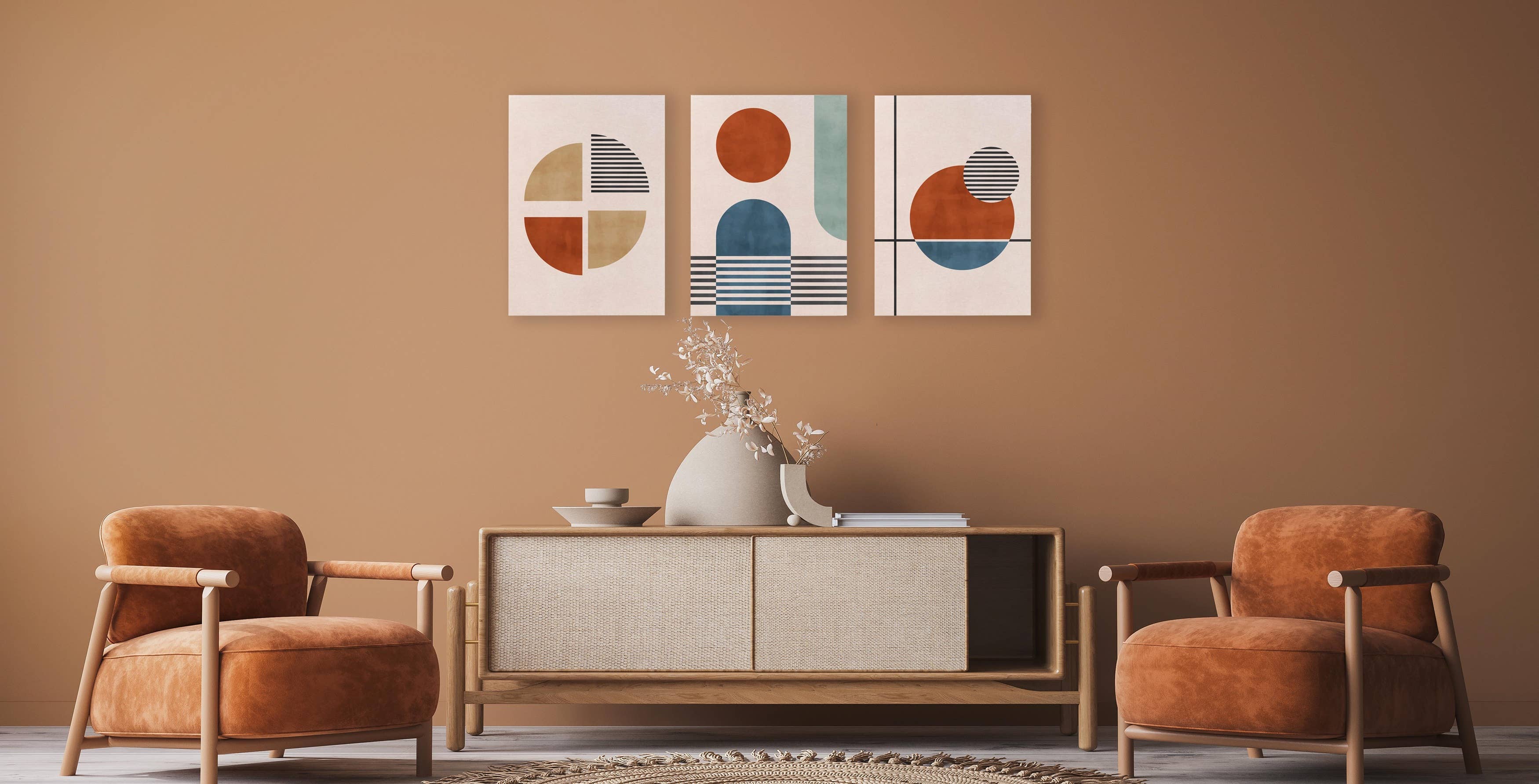 Really Nice Things - Wholesale Blank canvas - Set of 3 canvases 60x40 geometric color5