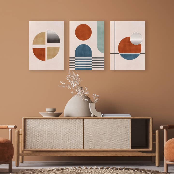 Really Nice Things - Wholesale Blank Canvas - Set of 3 canvases 60x40 geometric color5