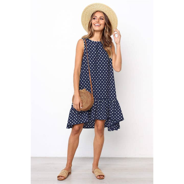 Sharon Tatem Fashion LLC - Wholesale Dress - Women's - Dress Sexy Boho Beach Sundress Women Floral Printed Polka Dot62