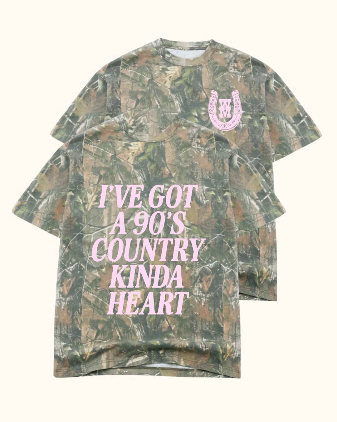 Wilder Made - Wholesale Screen Printed T-Shirt - Women's - 90's Country Kinda Heart Camo Tee2