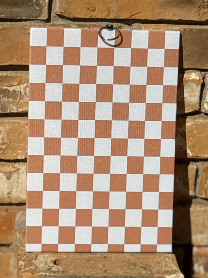 Brown Checkered Cutting Board for wholesale by Rockin Clips