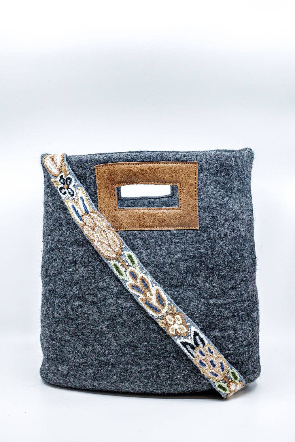 Fibres of Life - Wool & Felt - Wholesale Tote Bag - Women's - Felt & Leather Tote w/ Strap | Crossbody Bag | Wool Tote Bag2