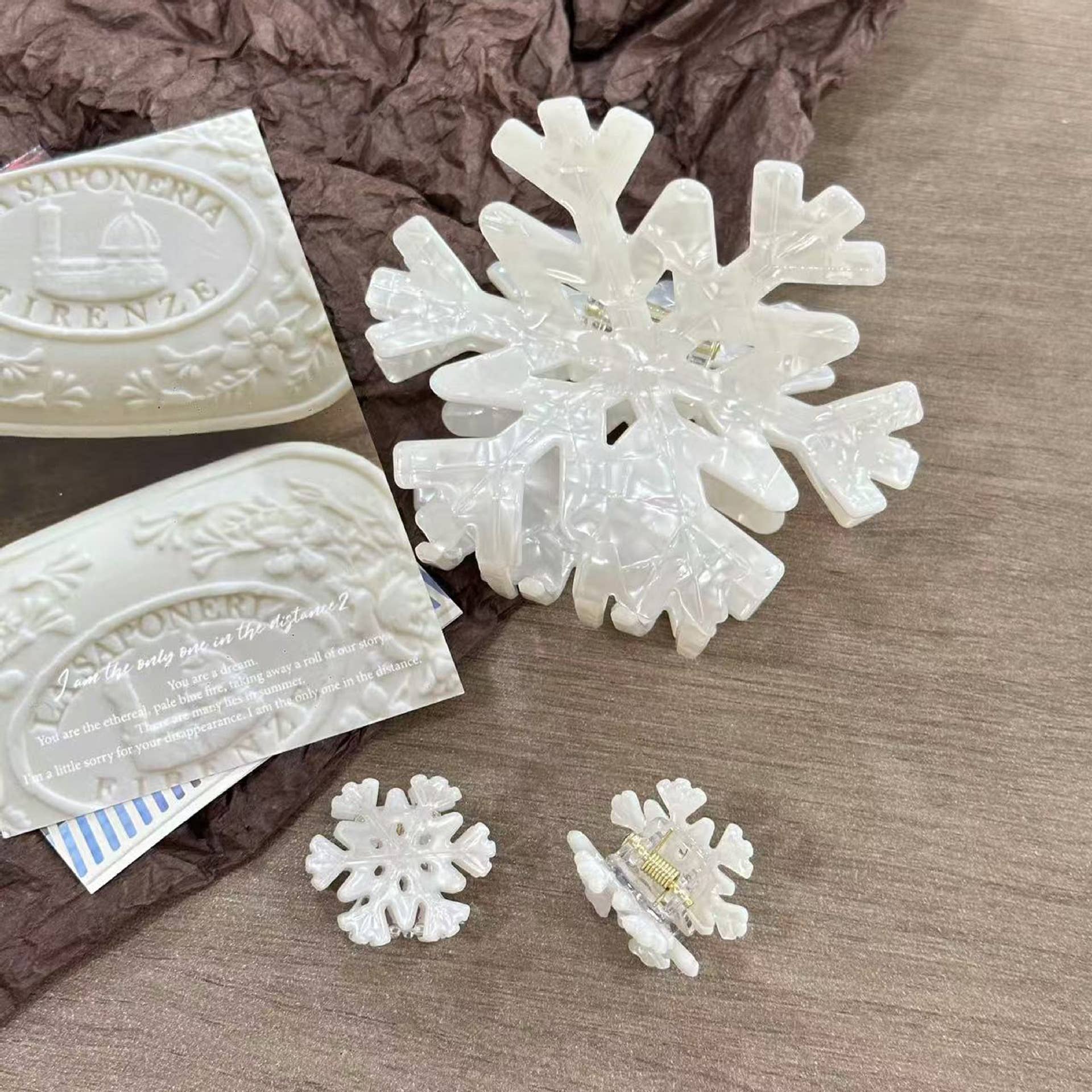 SoapElenGlen - Wholesale Hair Clip - Women's - Frosty Snowflake Hair Clip, Winter Hair Accessories4