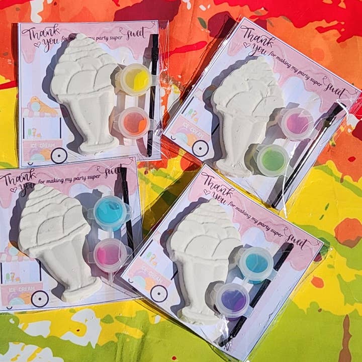 Isdessert Gipsmaling Håndværk | Børnefødselsdag for engroshandel hos Snazzy Crayons