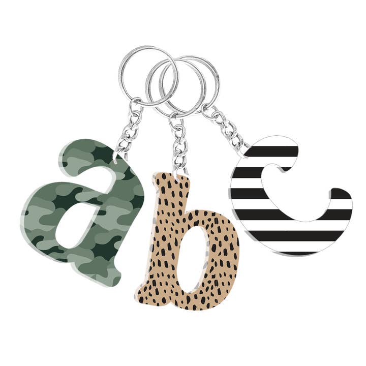 Single Initial Acrylic Keychain Set for wholesale by Viv&Lou