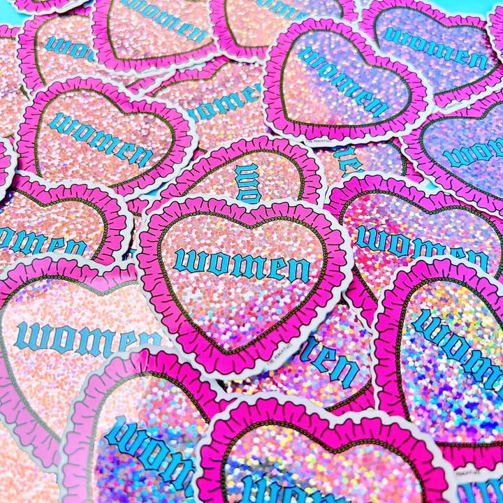 The Peach Fuzz - Wholesale Sticker - Heart Women Glitter Sticker1