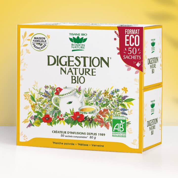 Organic Natural Digestion Herbal Tea ECO Format 50 Bags for wholesale by PROVENCE D'ANTAN
