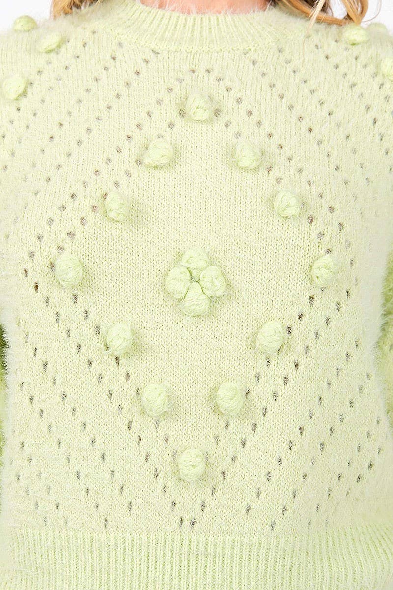 ROUSSEAU - Wholesale Knit Sweater - Women's - MOHAIR POM POM LONG SLEEVES SWEATER4