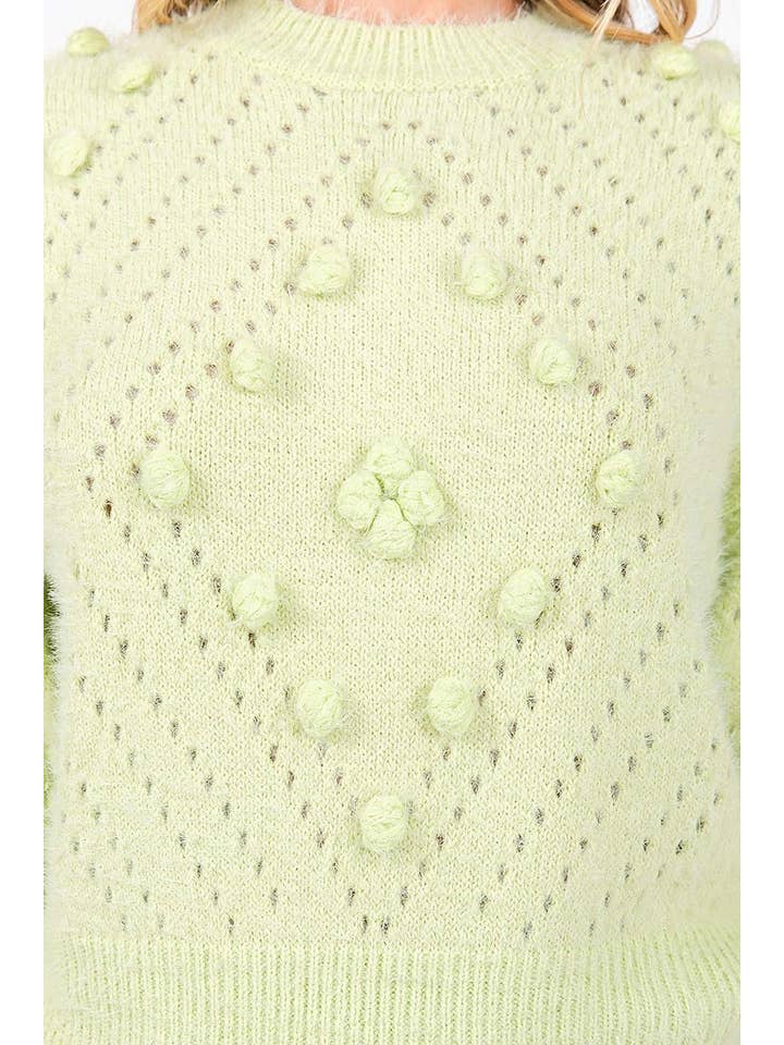 ROUSSEAU - Wholesale Knit Sweater - Women's - MOHAIR POM POM LONG SLEEVES SWEATER4