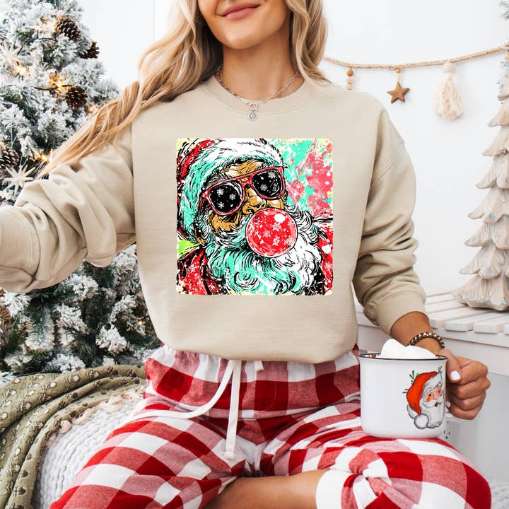 Retro Santa Christmas Retro Sweatshirts & Tees     for wholesale by Whiskey & Lace Outfitters /The Longhorn Hippie Co.