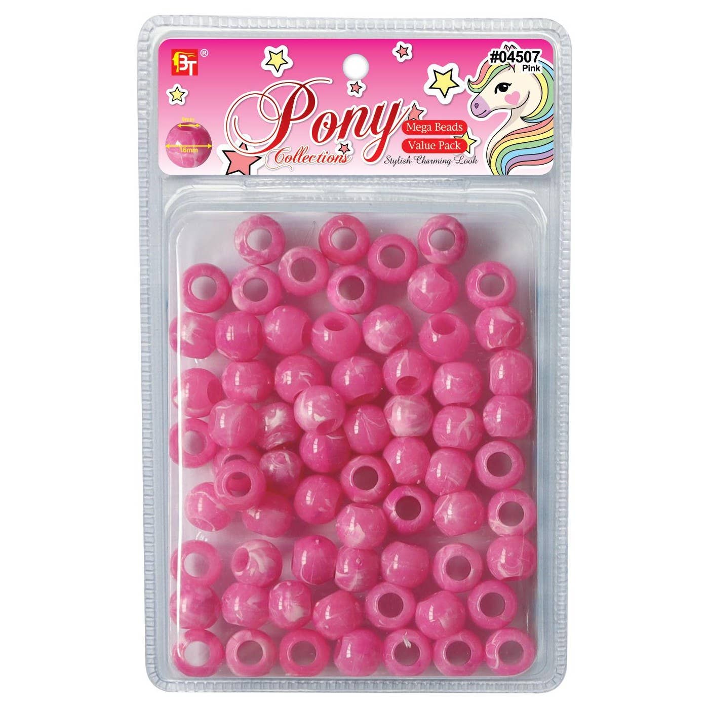KT Supply - Wholesale Retailer Display - Jewelry - Marble Mega Round Beads Value Pack Pink0